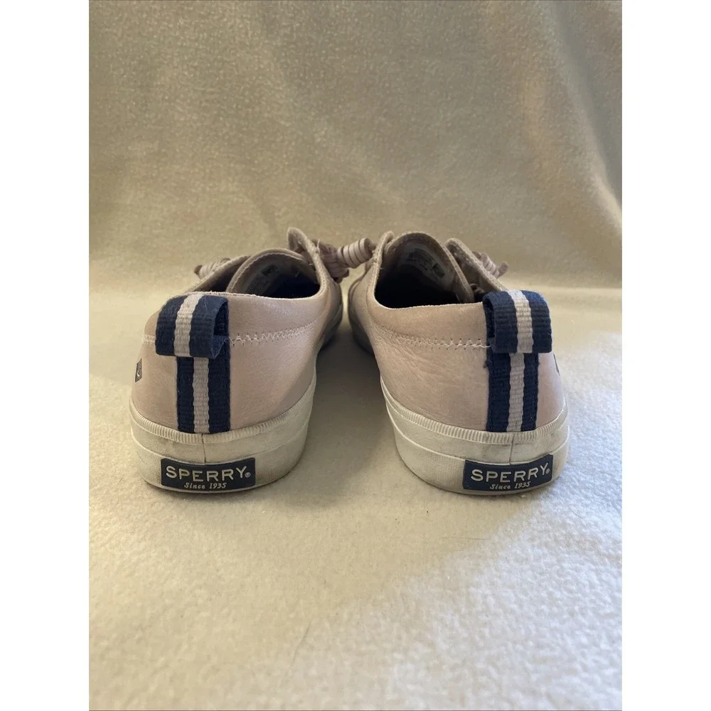 Sperry Crest Vibe Tumbled Leather Rose Blush Sneakers Shoes Tennis Women's 10